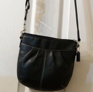 COACH black leather small crossbody bag